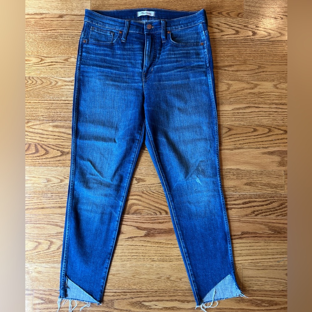 Madewell Jeans. 10” HighRise Skinny. Slightly distressed. Size 30.
